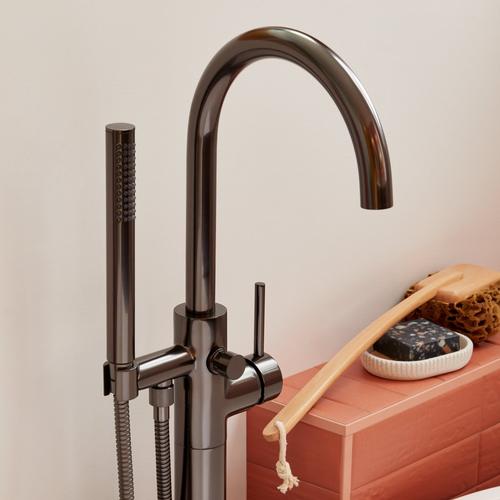 Lexia Freestanding Tub Faucet with Hand Shower in Gunmetal