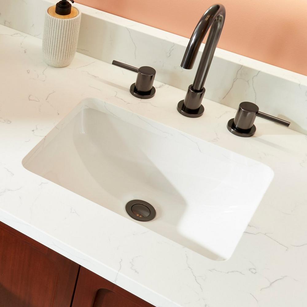 Porcelain Rectangular Undermount Bathroom Sink