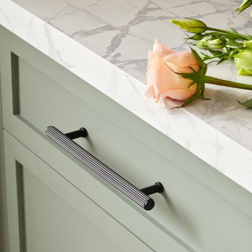 Brixlee Reeded Brass Cabinet Pull in Matte Black