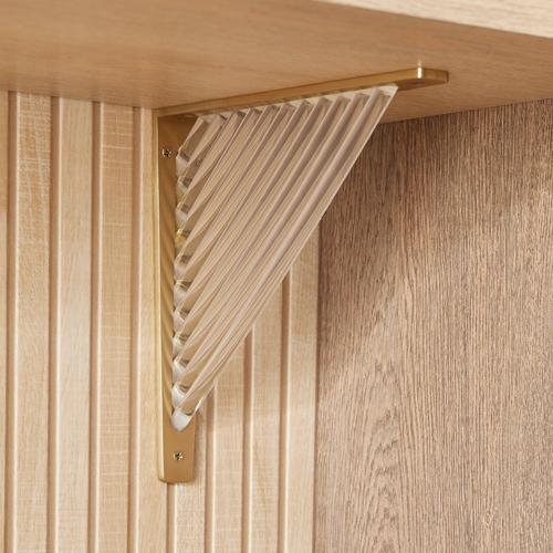 Daylen Brass and Acrylic Shelf Bracket in Satin Brass