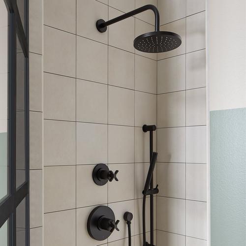 Vassor Pressure Balance Shower System in Matte Black