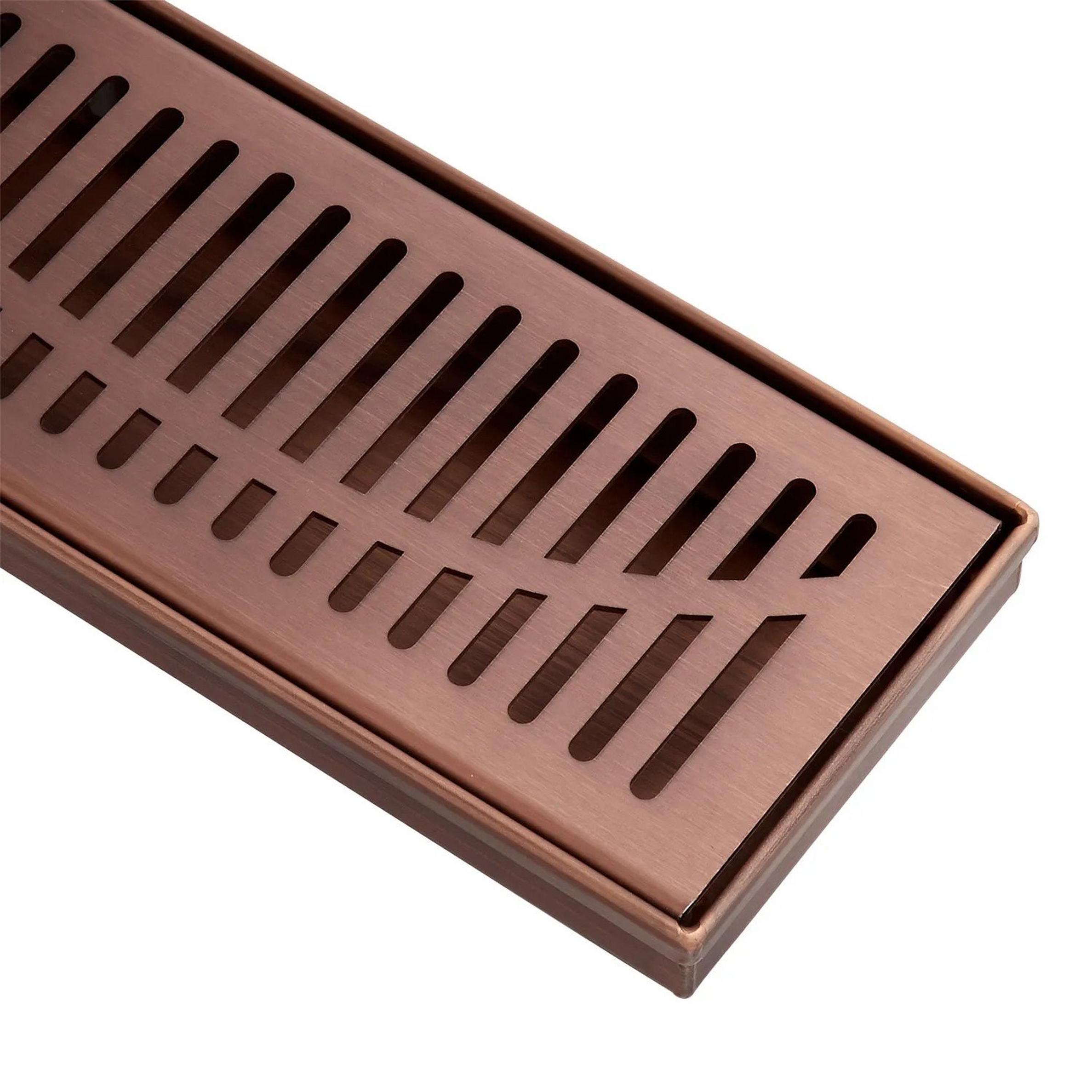 48" Rowland Linear Shower Drain with Drain Flange Oil Rubbed Bronze Signature Hardware