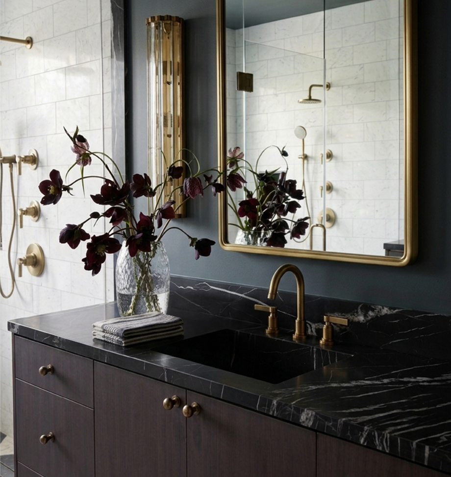 Greyfield Widespread Bathroom Faucet in Aged Brass