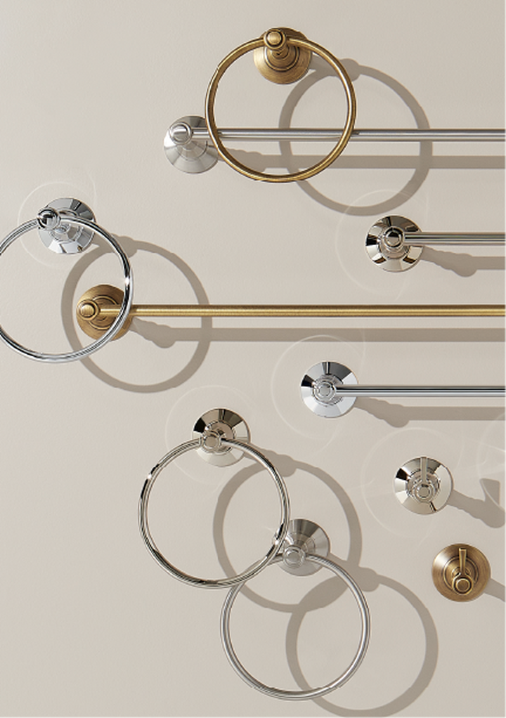 Marceau Bath Accessories in Polished Nickel
