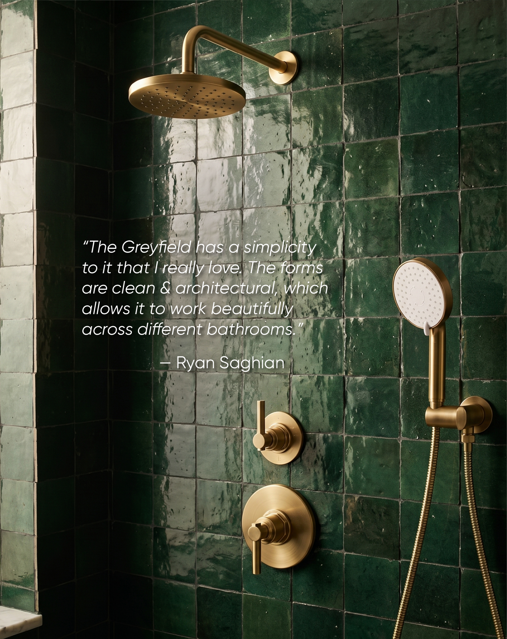 Greyfield Pressure Balance Shower System - Aged Brass