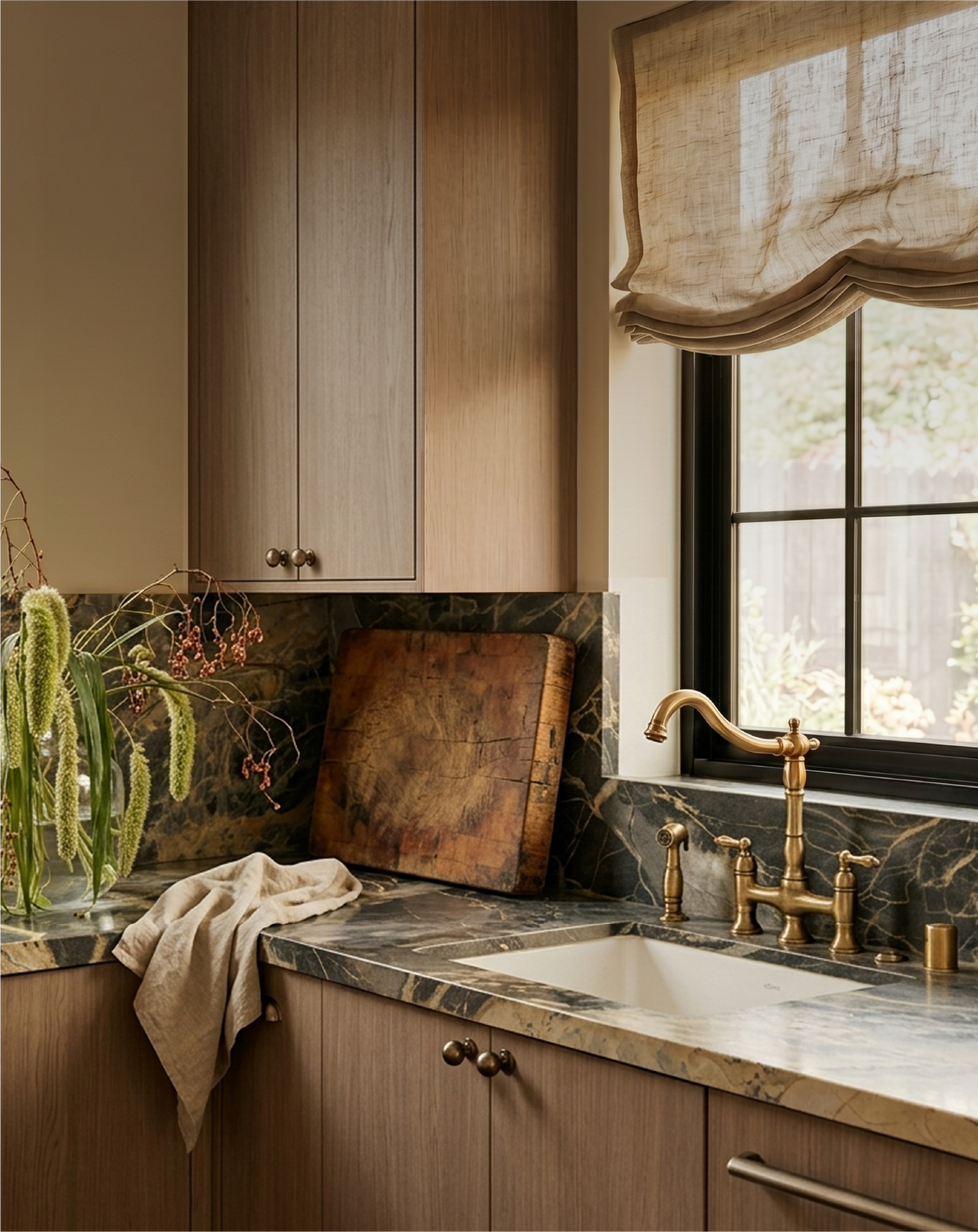Ryan Saghian Kitchen - Delacour Bridge Kitchen Faucet in Aged Brass