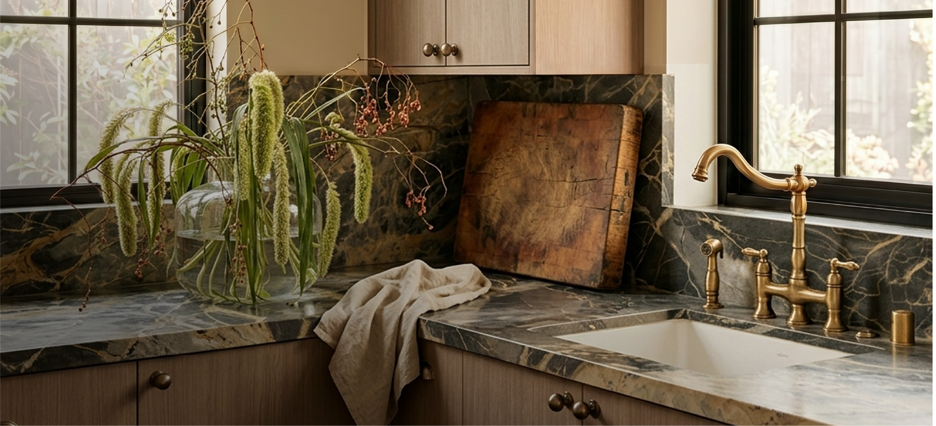 Ryan Saghian Kitchen - Delacour Bridge Kitchen Faucet in Aged Brass