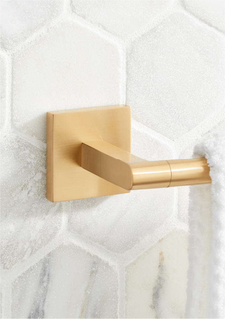 Hibiscus Bath Accessories in Brushed Gold