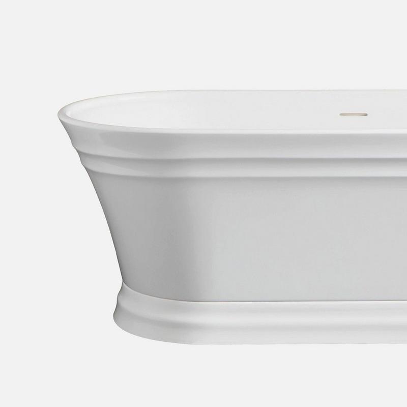 Conroy Acrylic Freestanding Tub with Wood Stand - Natural Teak