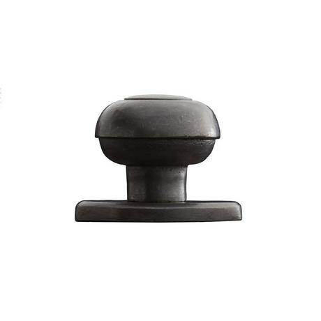 Solid Bronze Traditional Knob with 2" Oval Base Plate - Bronze Patina