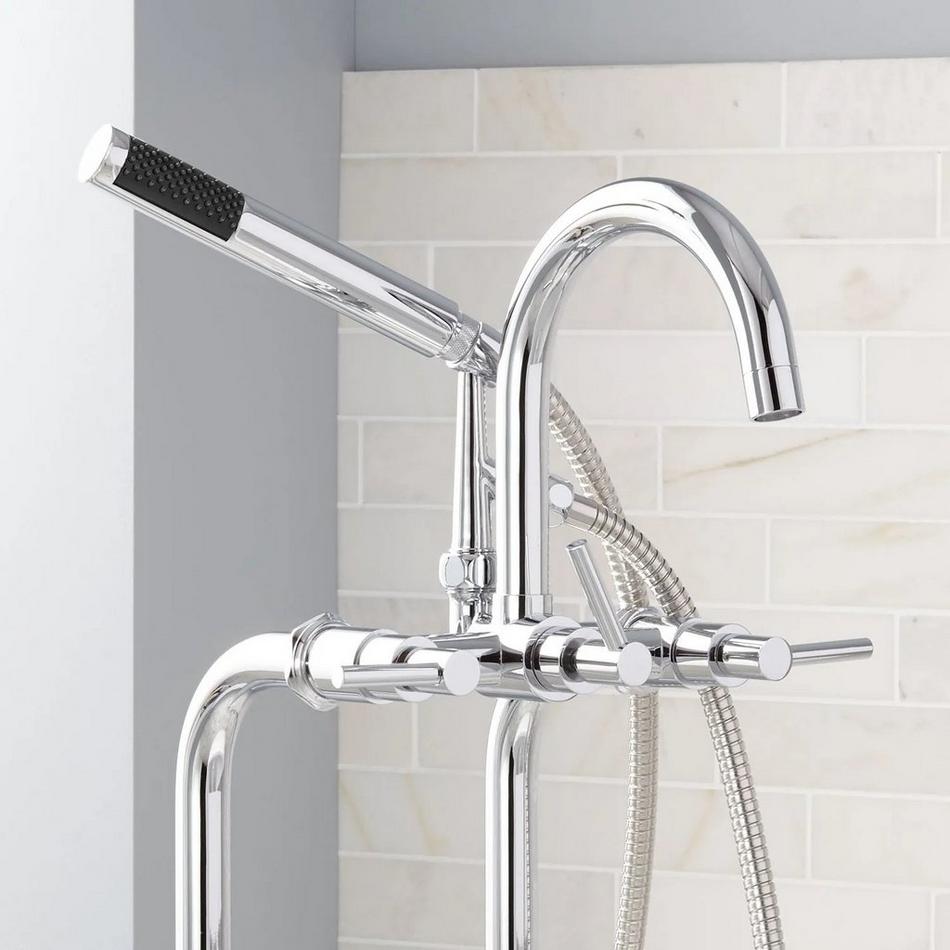 37-1/2" Sebastian Freestanding Tub Faucet and Supplies - Lever Handle - Chrome, , large image number 1