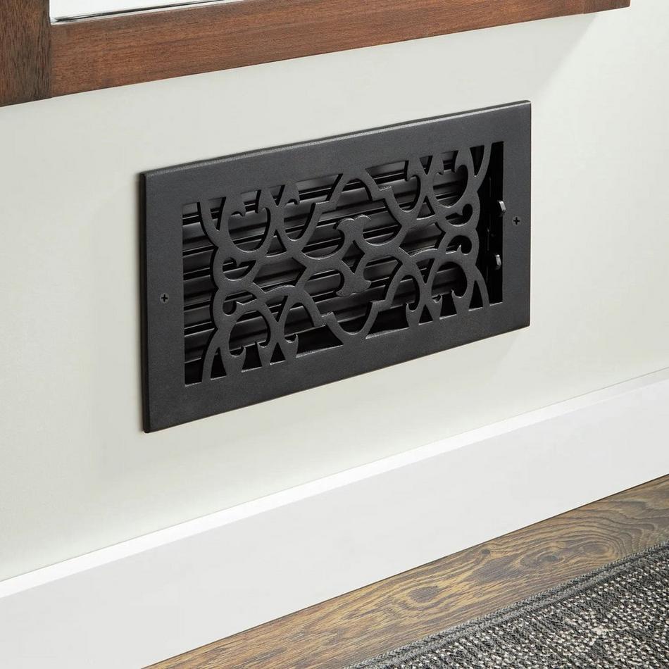 Traditional Cast Iron Wall Register 6" x 12" (73/8" x 14" Overall