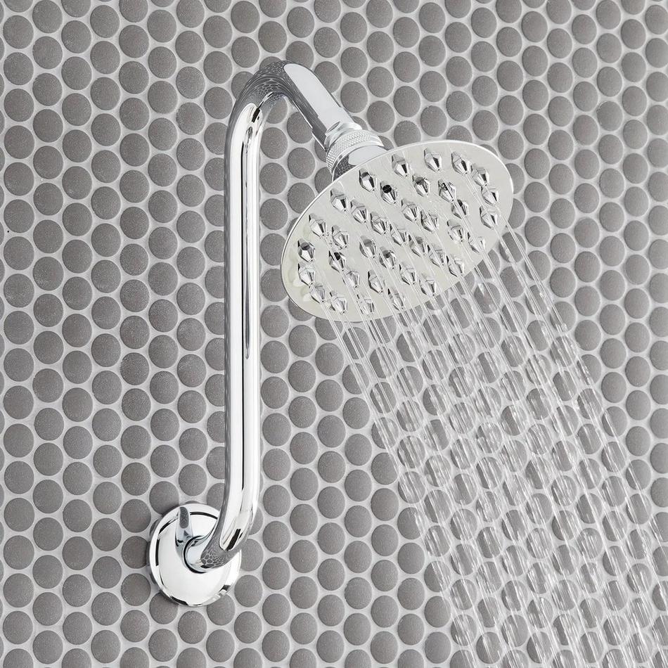 Cambridge Rainfall Nozzle Shower Head - 8" Offset Arm - Chrome, , large image number 0