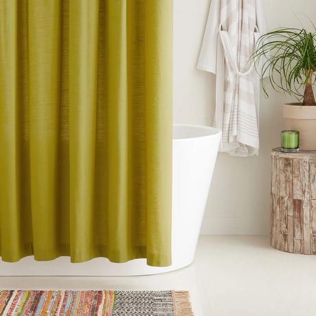 Cotton Shower Curtain - Mustard Yellow
