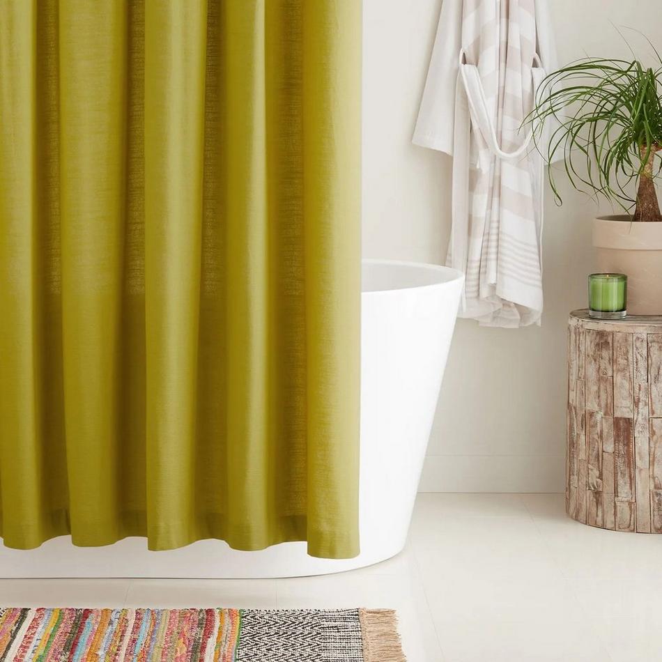 72" x 72" - Cotton Shower Curtain -  Mustard Yellow, , large image number 0