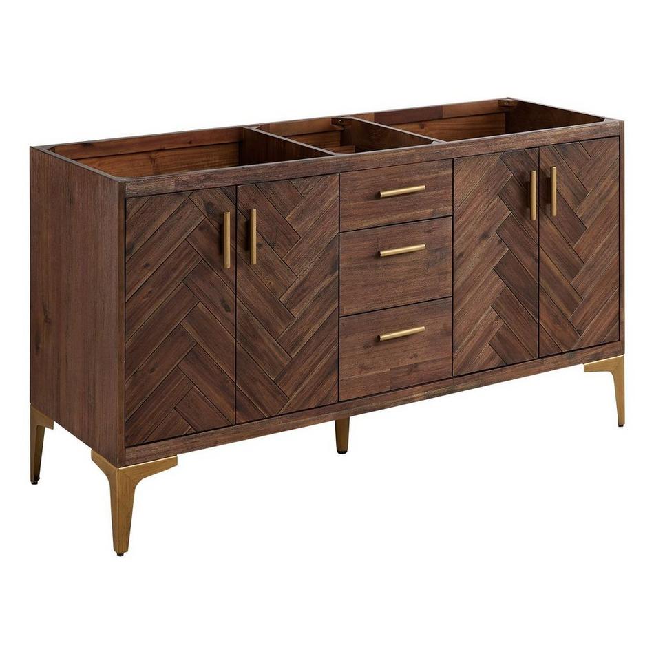 60" Frey Double Vanity for Rectangular Undermount Sinks - Russet Brown, , large image number 1