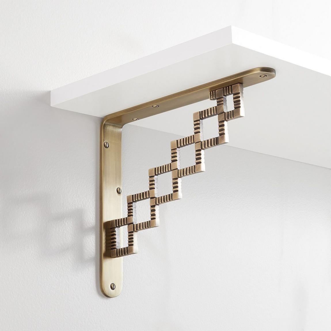 Solid Brass Shelf Bracket Polished Brass/Satin Brass