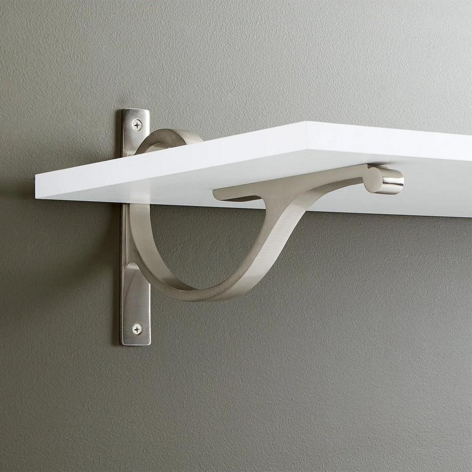 Deller Brass Shelf Bracket Brushed Nickel Signature Hardware