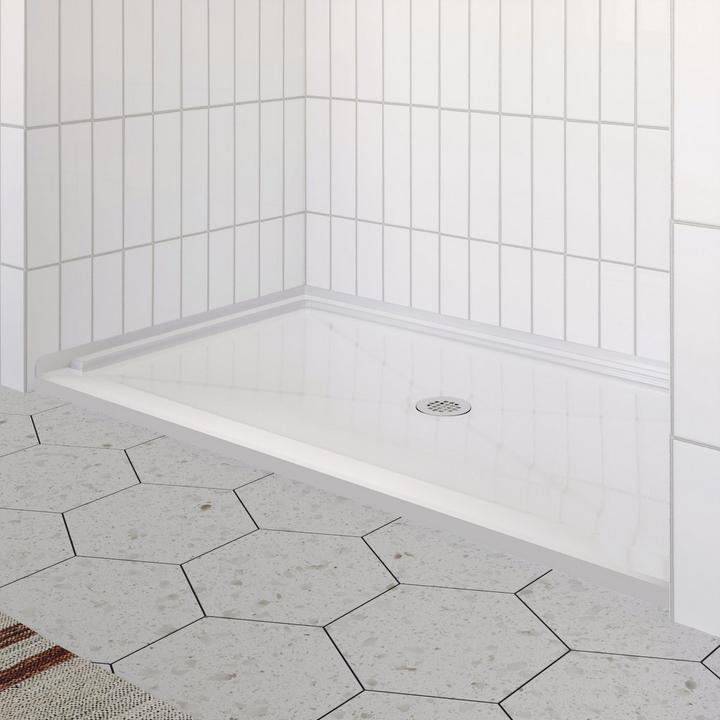 64" Acrylic ADA Compliant Shower Tray - Center Drain included