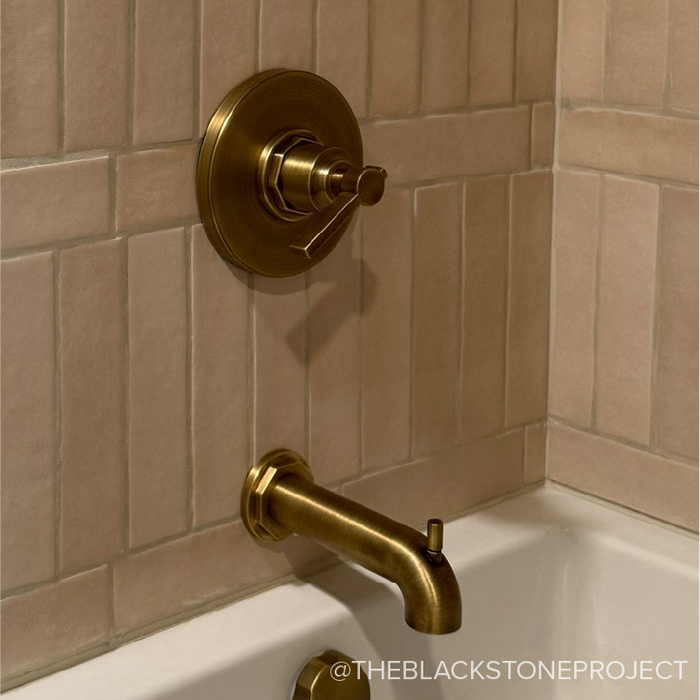 Lexia Pressure Balance Tub and Shower Set - Polished Brass
