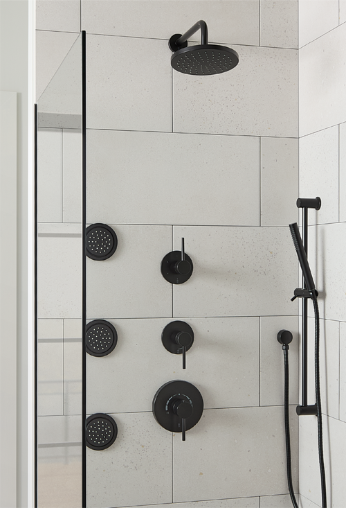 Lexia Thermostatic Shower System - Matte Black