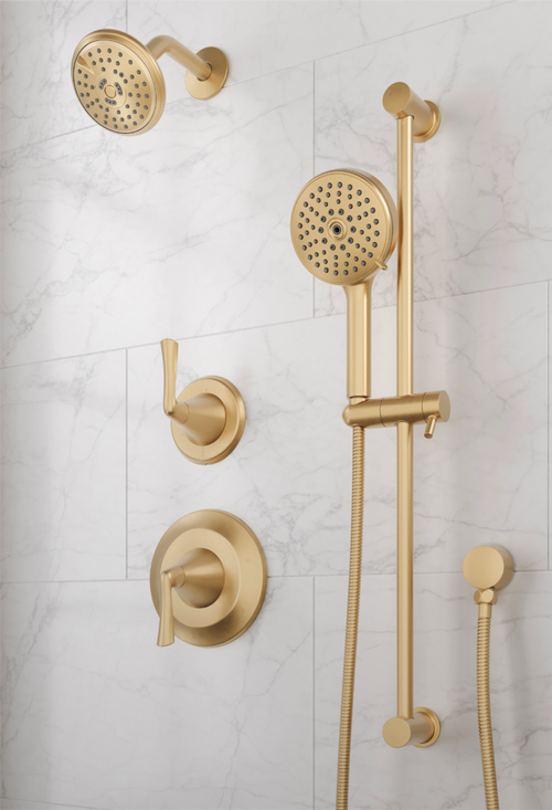Provincetown Thermostatic Shower System - Brushed Gold