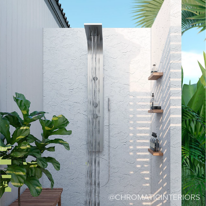 Novi Thermostatic Stainless Steel Shower Panel with Hand Shower