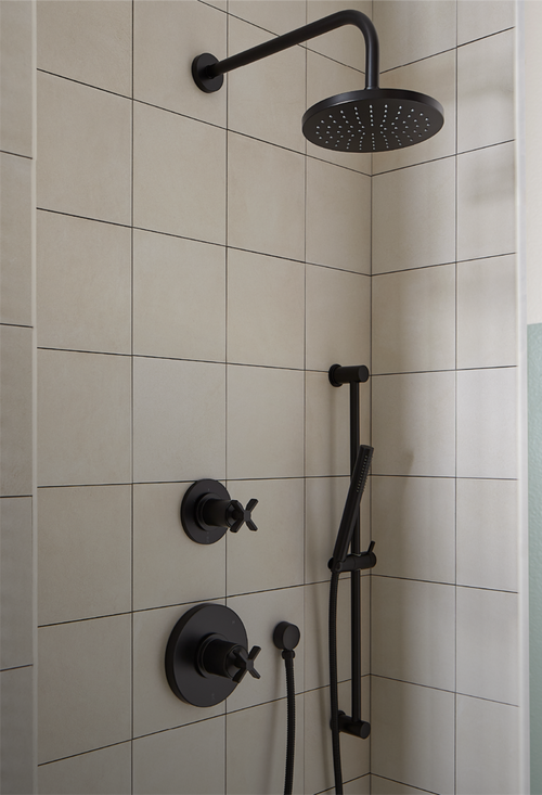 Vassor Thermostatic Shower System - Matte Black