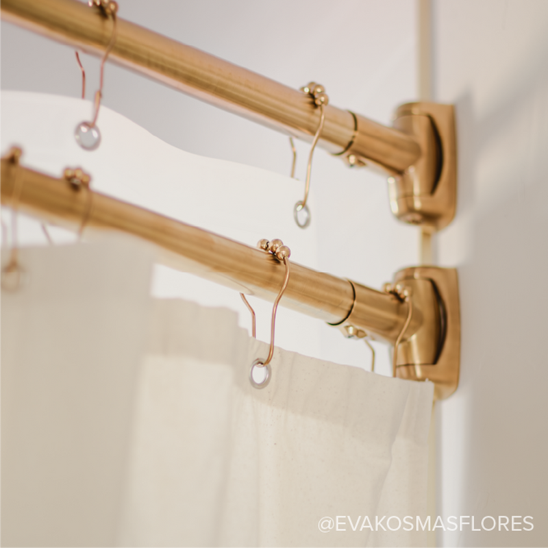 Open Shower Curtain Rings in Brushed Gold