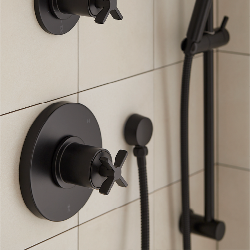Vassor Pressure Balance Shower System - Matte Black
