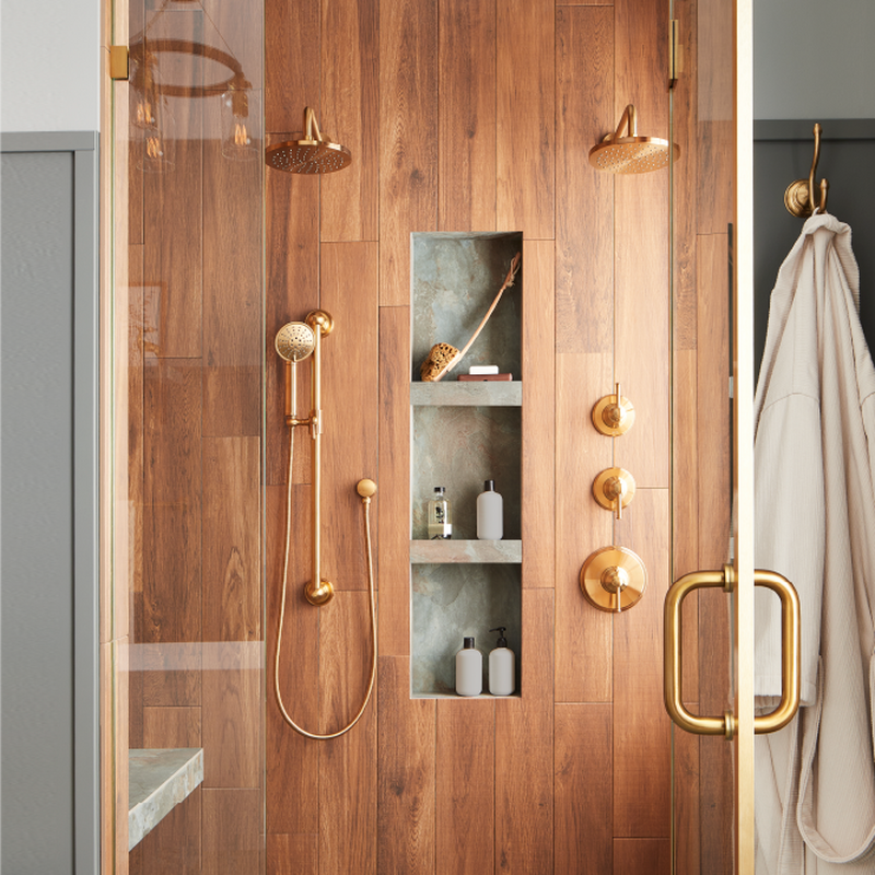 Beasley Pressure Balance Shower System - Brushed Gold