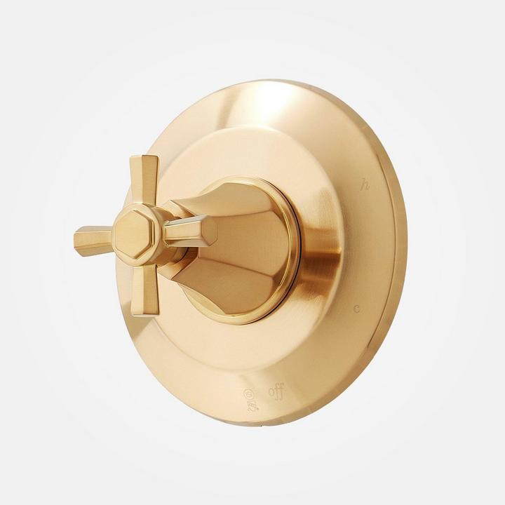 Elita Pressure Balance Shower Valve - Cross Handles - Brushed Gold
