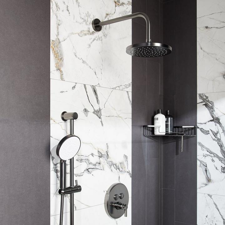 Greyfield Simple Select Shower System with Slide Bar and Hand Shower - Gunmetal
