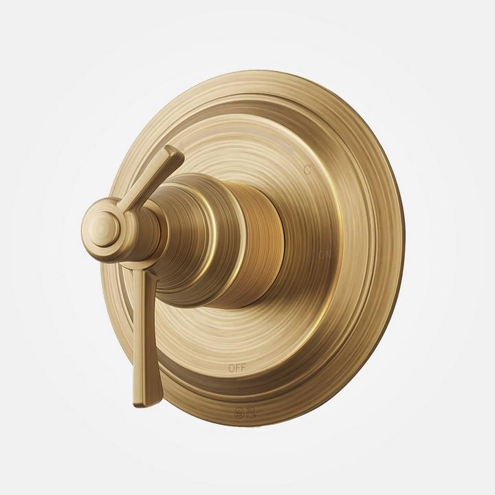 Marceau Dual Control Pressure Balance Shower Trim - Lever Handles - Aged Brass
