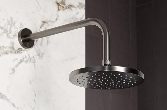 Modern Round Rainfall Shower Head in Gunmetal