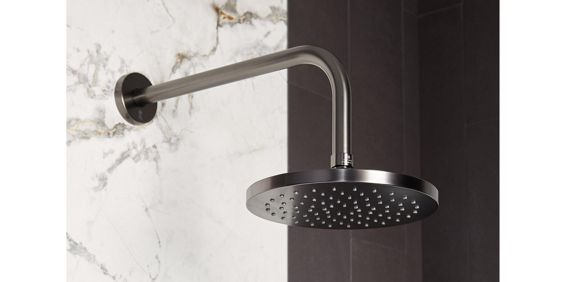 Modern Round Rainfall Shower Head in Gunmetal