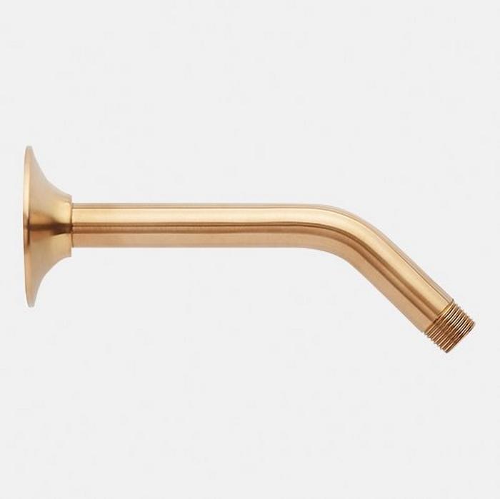 8" Standard Shower Arm with Flared Flange in Brushed Gold