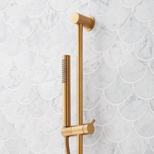 Lexia Shower Slide Bar in Brushed Gold