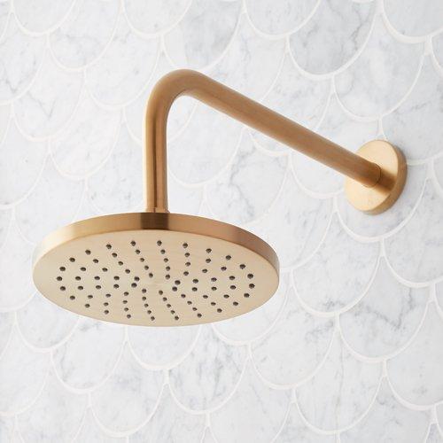 brass wall mount shower head