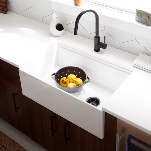 33" Brumfield Fireclay Farmhouse Sink - White