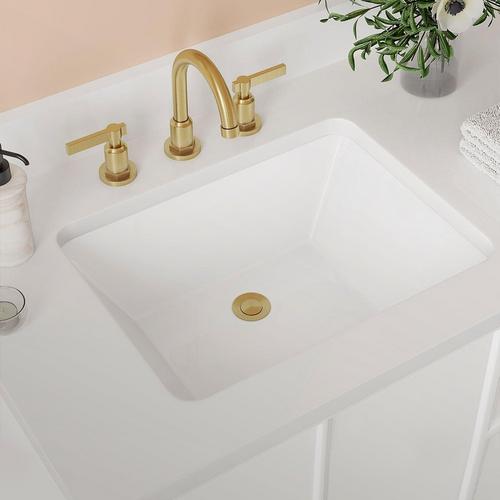 Carraway White Rectangular Porcelain Undermount Bathroom Sink