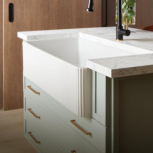 33" Easley Fireclay Farmhouse Sink - Glossy White