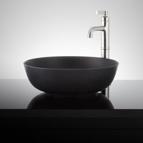 Elkshire Textured Solid Surface Vessel Sink - Matte Black