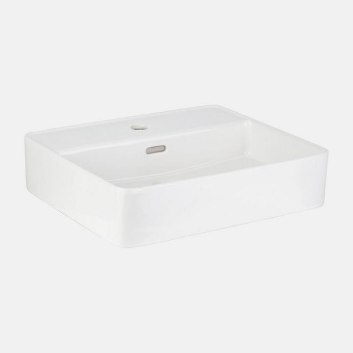 Hibiscus White Rectangular Fireclay Vessel Sink