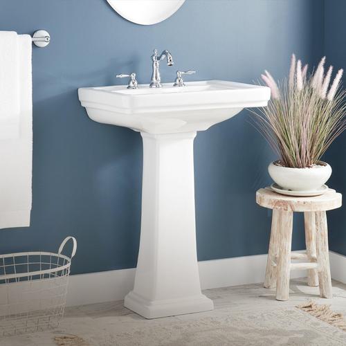 Key West White Porcelain Pedestal Sink