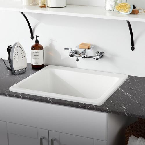 Medford Acrylic Dual-Mount Laundry Sink - Drop-In or Undermount