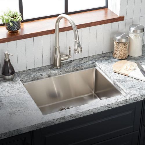 24" Ortega Stainless Steel Undermount Kitchen Sink - Rear Drain