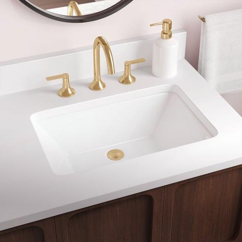 Sawgrass White Rectangular Porcelain Undermount Bathroom Sink