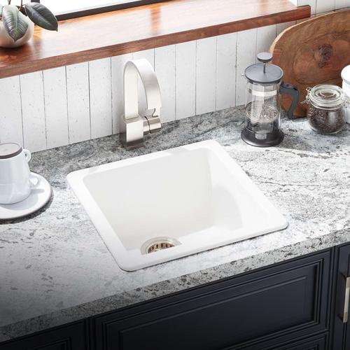 17" Totten Granite Composite Dual-Mount Prep Sink - Drop-In or Undermount - White