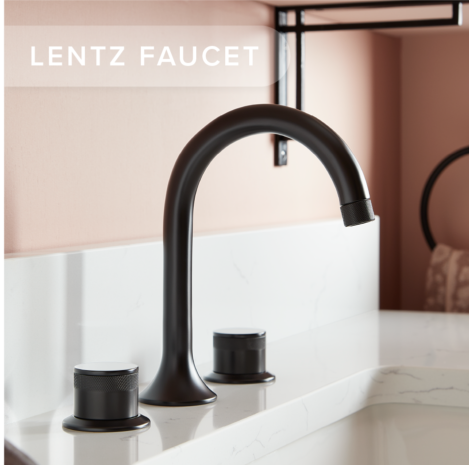 Lentz Widespread Bathroom Faucet with Knob Handles - Matte Black
